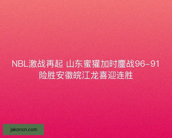 NBL激战再起 山东蜜獾加时鏖战96-91险胜安徽皖江龙喜迎连胜 NBL激战再起 山东蜜獾加时鏖战96-91险胜安徽皖江龙喜迎连胜